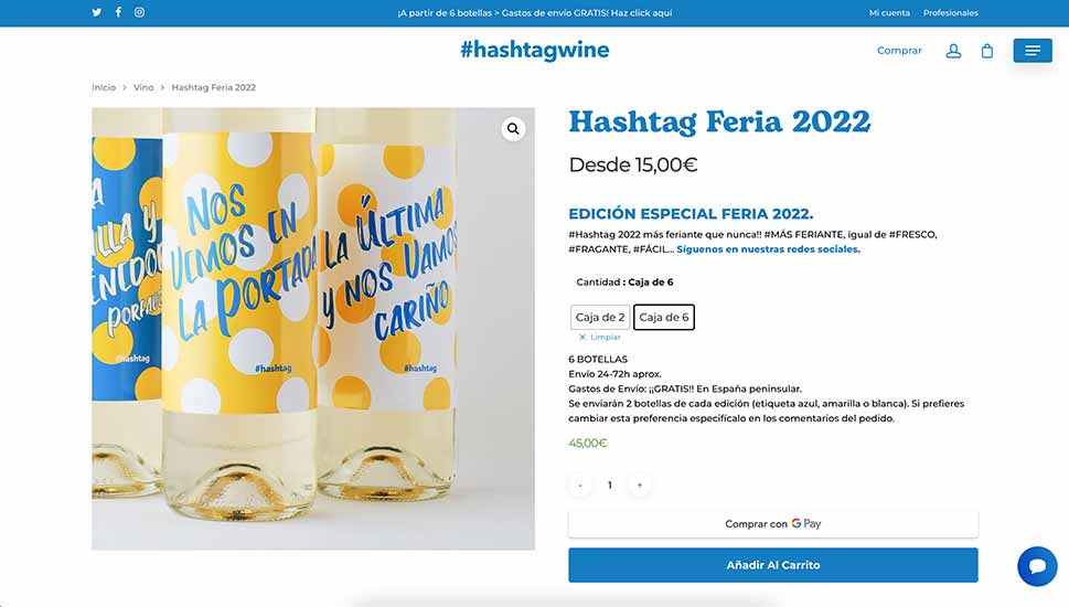 Diseño Web Hashtagwine